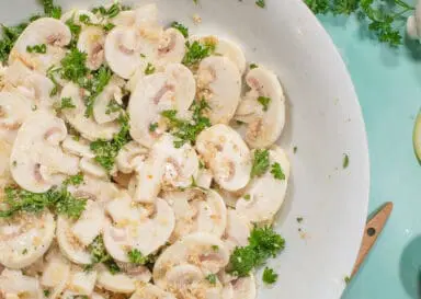 Fresh Lemon Parmesan Mushroom Salad