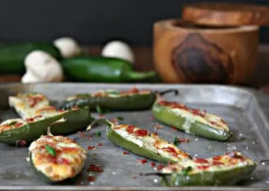 Cheesy Mushroom Stuffed Jalapenos
