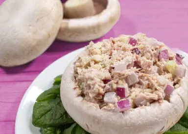 FRESH TUNA SALAD STUFFED MUSHROOMS