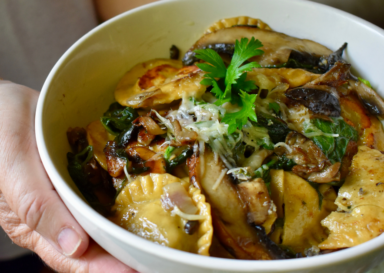 Homemade Mushroom Ravioli