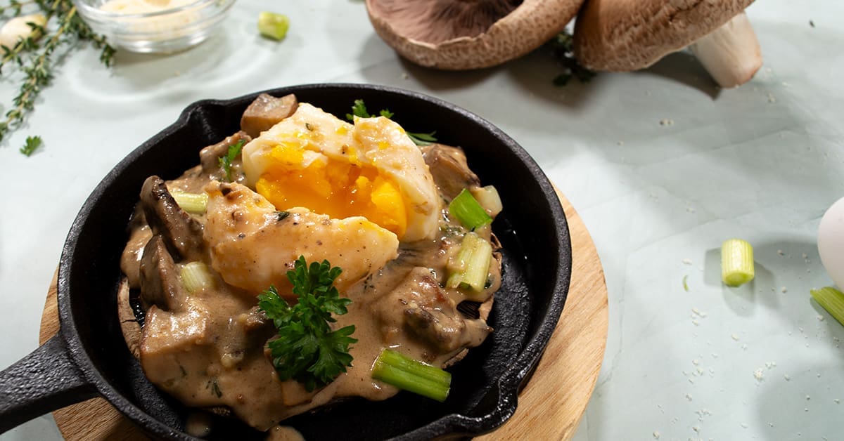 Portabella with Poached Egg Breakfast | Highline Mushrooms