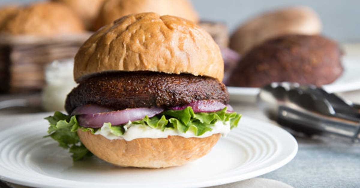 Grilled Portabella Burgers with Garlic Mayo | Recipe | Highline Mushrooms