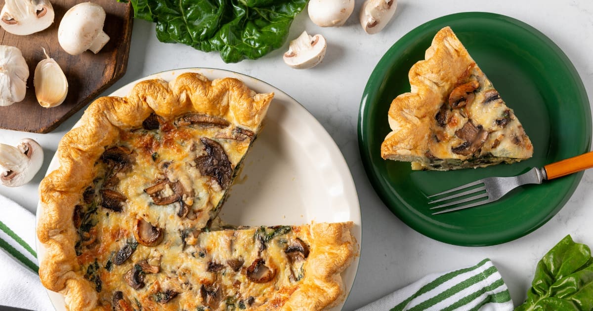 Garlic Mushroom Quiche Highline Mushrooms
