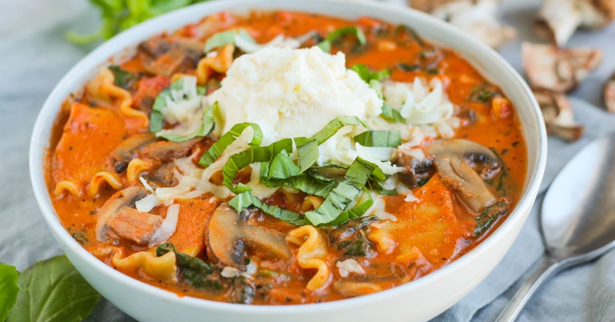 Creamy Spinach, Mushroom & Lasagna Soup | Recipe | Highline Mushrooms