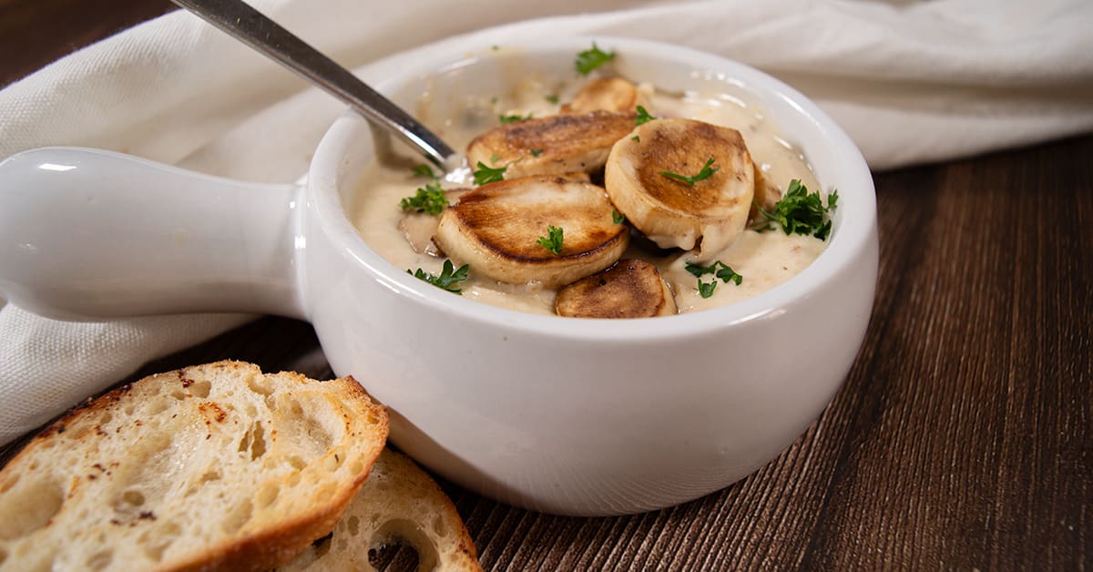 Mushroom “Scallop” Chowder | Recipe | Highline Mushrooms